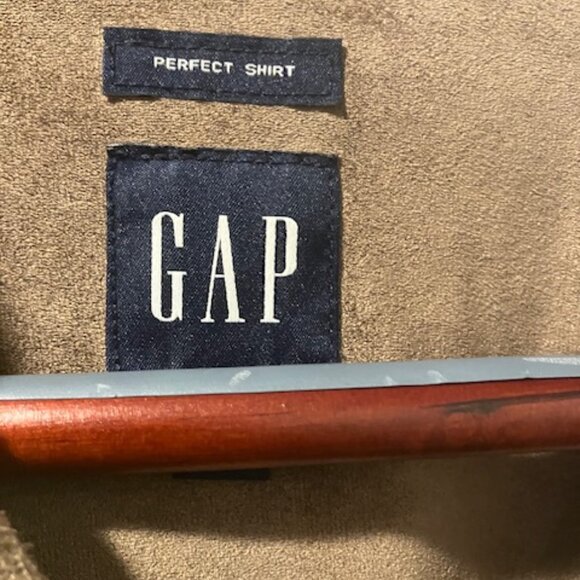 GAP Vegan Suede Perfect Shirt, Tall Large - Picture 3 of 4